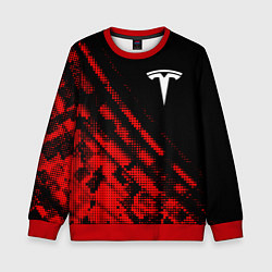Свитшот детский Tesla sport grunge, цвет: 3D-красный