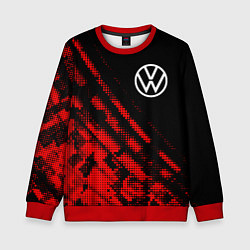 Свитшот детский Volkswagen sport grunge, цвет: 3D-красный