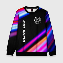 Свитшот детский Blink 182 neon rock lights, цвет: 3D-черный