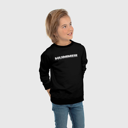 Детский свитшот Hummer logo / 3D-Черный – фото 3