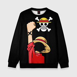 Свитшот детский One piece - Monkey D Luffy, цвет: 3D-черный
