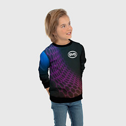Свитшот детский BYD neon hexagon, цвет: 3D-черный — фото 2