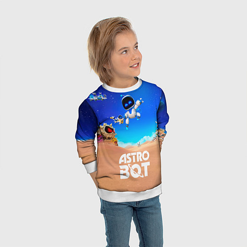 Детский свитшот Astro bot персонажи / 3D-Белый – фото 3