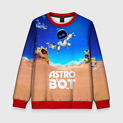 Свитшот детский Astro bot персонажи, цвет: 3D-красный