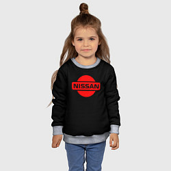 Свитшот детский Nissan red logo, цвет: 3D-меланж — фото 2