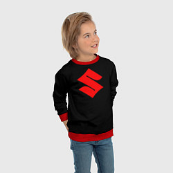 Свитшот детский Suzuki red logo, цвет: 3D-красный — фото 2