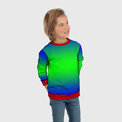 Свитшот детский Зелёный градиент текстура, цвет: 3D-красный — фото 2
