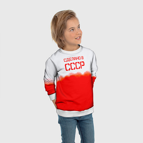 Детский свитшот Сделано в СССР краски / 3D-Белый – фото 3