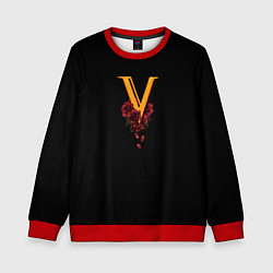 Свитшот детский Valentinos logo Cyberpunk, цвет: 3D-красный