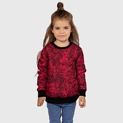 Свитшот детский Ярко-розовый в чёрную текстурированную полоску, цвет: 3D-черный — фото 2