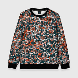 Детский свитшот Красно-бирюзовый паттерн мелкая мозаика