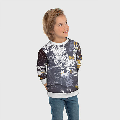Детский свитшот Газетная страничка / 3D-Белый – фото 3