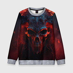 Свитшот детский Demon skull with horns, цвет: 3D-меланж