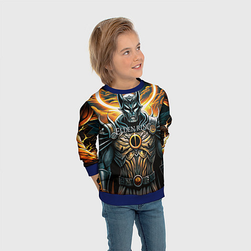 Детский свитшот Elden Ring black knight / 3D-Синий – фото 3