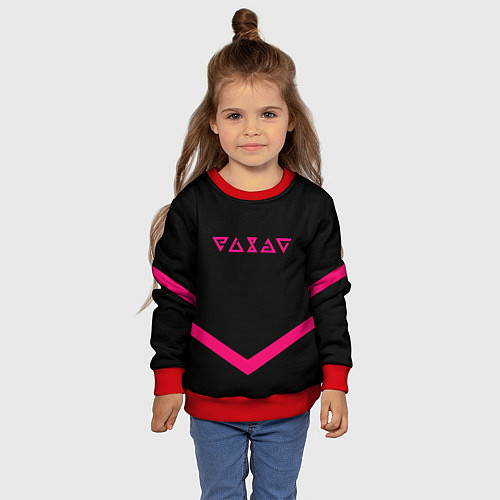 Детский свитшот Ведьмак символы / 3D-Красный – фото 4