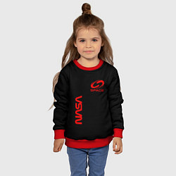 Свитшот детский Nasa space red logo, цвет: 3D-красный — фото 2