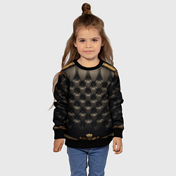 Свитшот детский Лакшери текстура из натуральной кожи, цвет: 3D-черный — фото 2