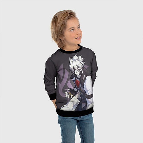 Детский свитшот Von Lycaon - Zenless Zone Zero / 3D-Черный – фото 3