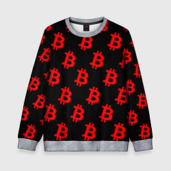 Детский свитшот Bitcoin red logo money