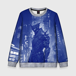 Свитшот детский Боевой андроид в синих тонах, цвет: 3D-меланж