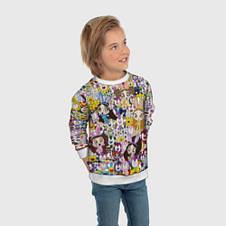 Свитшот детский Right now NewJeans and Takashi Murakami, цвет: 3D-белый — фото 2