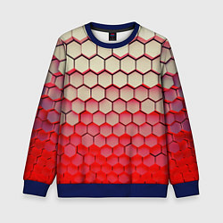 Детский свитшот Гексагональные блоки с красной подсветкой