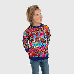 Свитшот детский Hip hop graffiti pattern, цвет: 3D-синий — фото 2