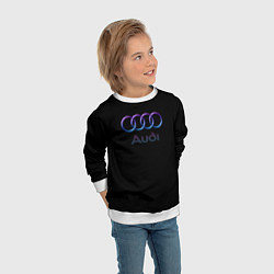 Свитшот детский Audi neon logo, цвет: 3D-белый — фото 2