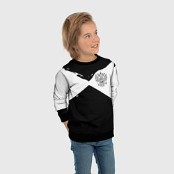 Свитшот детский Герб рф абстрактные краски, цвет: 3D-черный — фото 2