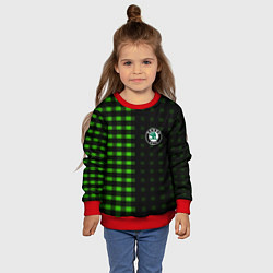 Свитшот детский Skoda pattern geometry, цвет: 3D-красный — фото 2