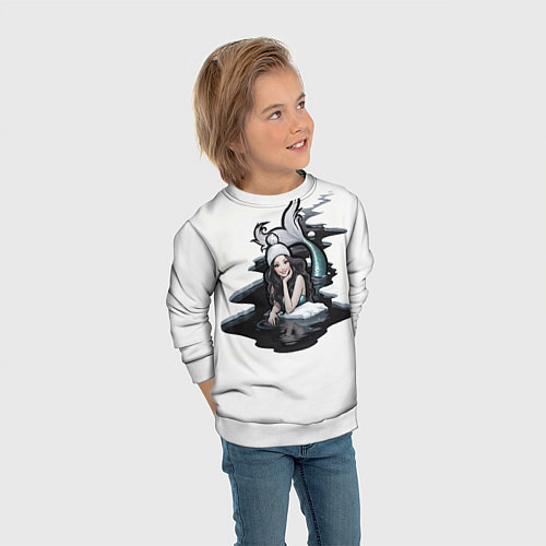 Детский свитшот Сибирская русалка / 3D-Белый – фото 3