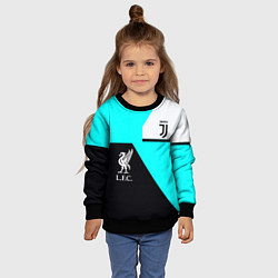 Свитшот детский Juventus x Liverpool geometry, цвет: 3D-черный — фото 2