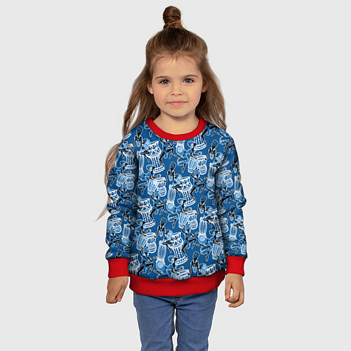 Детский свитшот Африканские барабанщицы / 3D-Красный – фото 4