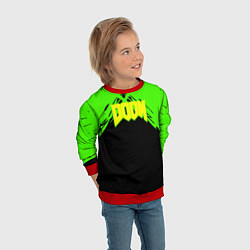 Свитшот детский Doom кислотное лого, цвет: 3D-красный — фото 2