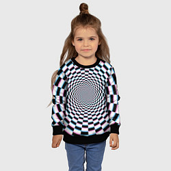 Свитшот детский Оптическая иллюзия с погружением, цвет: 3D-черный — фото 2