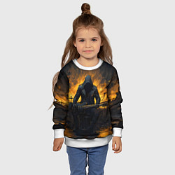 Свитшот детский Гитарист играющий в пламени, цвет: 3D-белый — фото 2