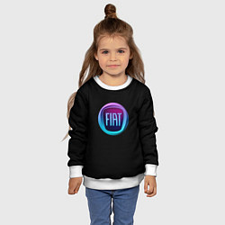 Свитшот детский FIAT logo neon, цвет: 3D-белый — фото 2