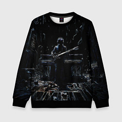 Свитшот детский Разноцветный силуэт музыканта, цвет: 3D-черный
