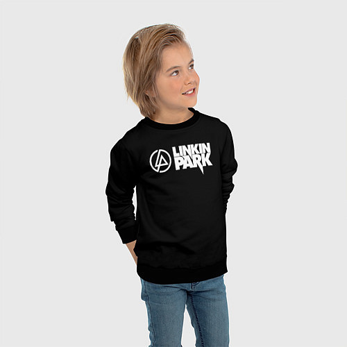 Детский свитшот Linkin park logo rock music / 3D-Черный – фото 3
