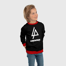 Свитшот детский Linkin park logo brend music, цвет: 3D-красный — фото 2