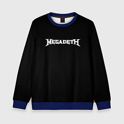 Свитшот детский Megadeth logo white, цвет: 3D-синий