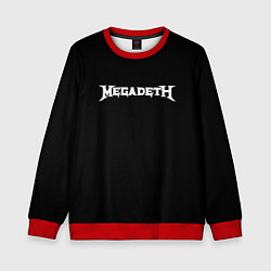 Свитшот детский Megadeth logo white, цвет: 3D-красный