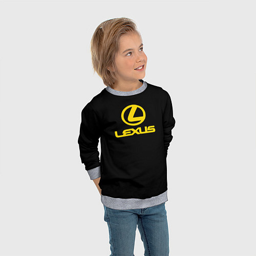 Детский свитшот Lexus yellow logo / 3D-Меланж – фото 3