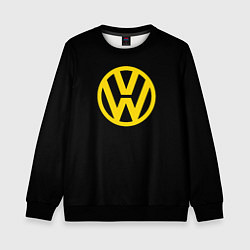 Свитшот детский Volkswagen logo yellow, цвет: 3D-черный