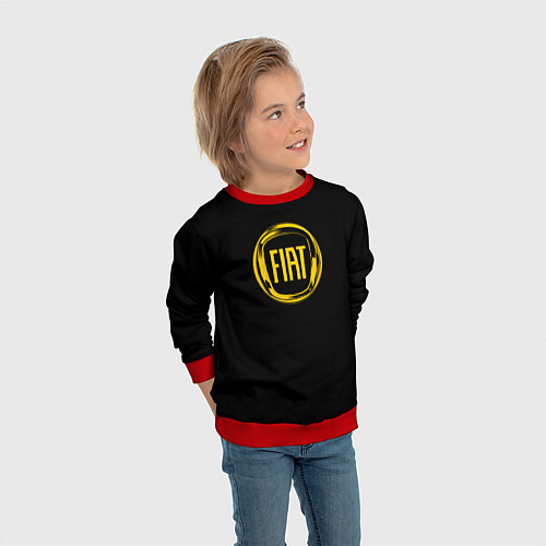 Детский свитшот FIAT logo yelow / 3D-Красный – фото 3