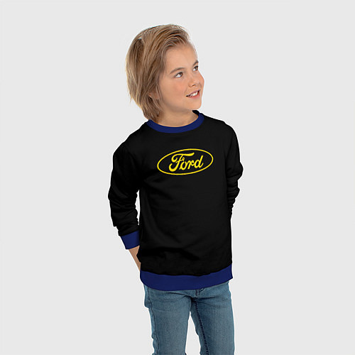 Детский свитшот Ford logo yellow / 3D-Синий – фото 3