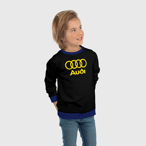 Детский свитшот Audi logo yellow / 3D-Синий – фото 3