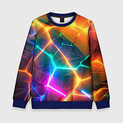 Детский свитшот Яркий градиент в разломленных плитах с желтым свет