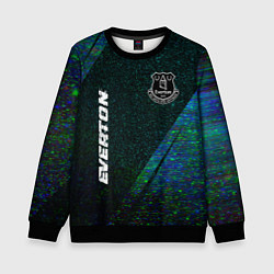 Свитшот детский Everton glitch blue, цвет: 3D-черный