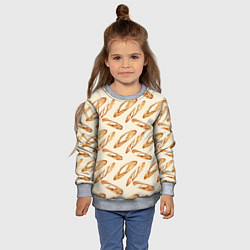 Свитшот детский The baguette pattern, цвет: 3D-меланж — фото 2